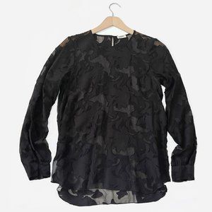 L'AGENCE Floral Print Sheer Blouse